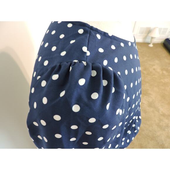 Shein Navy Blue Polka Dot Dress with Tie Belt - Picture 3 of 5